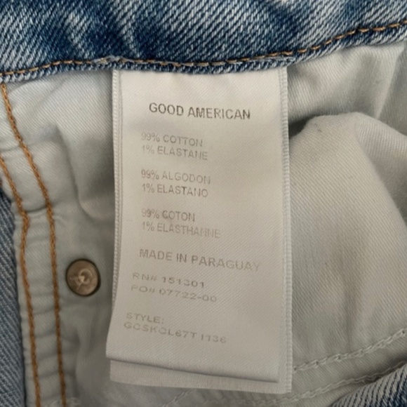 Good American Good Curve Skinny Crop Denim Jeans 00 / 24 Light Wash - Picture 6 of 7